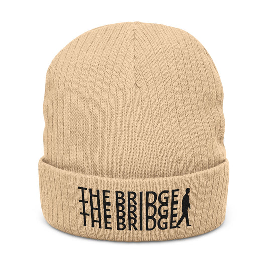 Cozy Embroidered Ribbed Beanie - Stylish Winter Hat, Casual Accessory, Gift for Him/Her, Warm Knit Cap, The Bridge Design