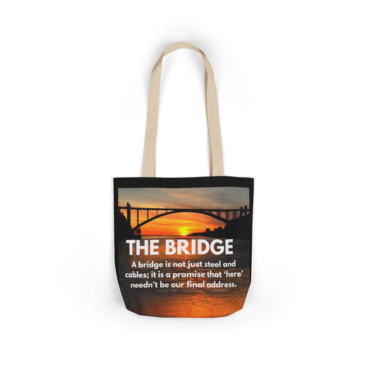 Inspirational Canvas Tote Bag - 'The Bridge' Quote for Gifting, Eco-Friendly Bag, Beach, Shopping, Travel, Teacher Gift